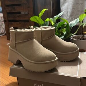 UGG Tan Winter Platform Boots